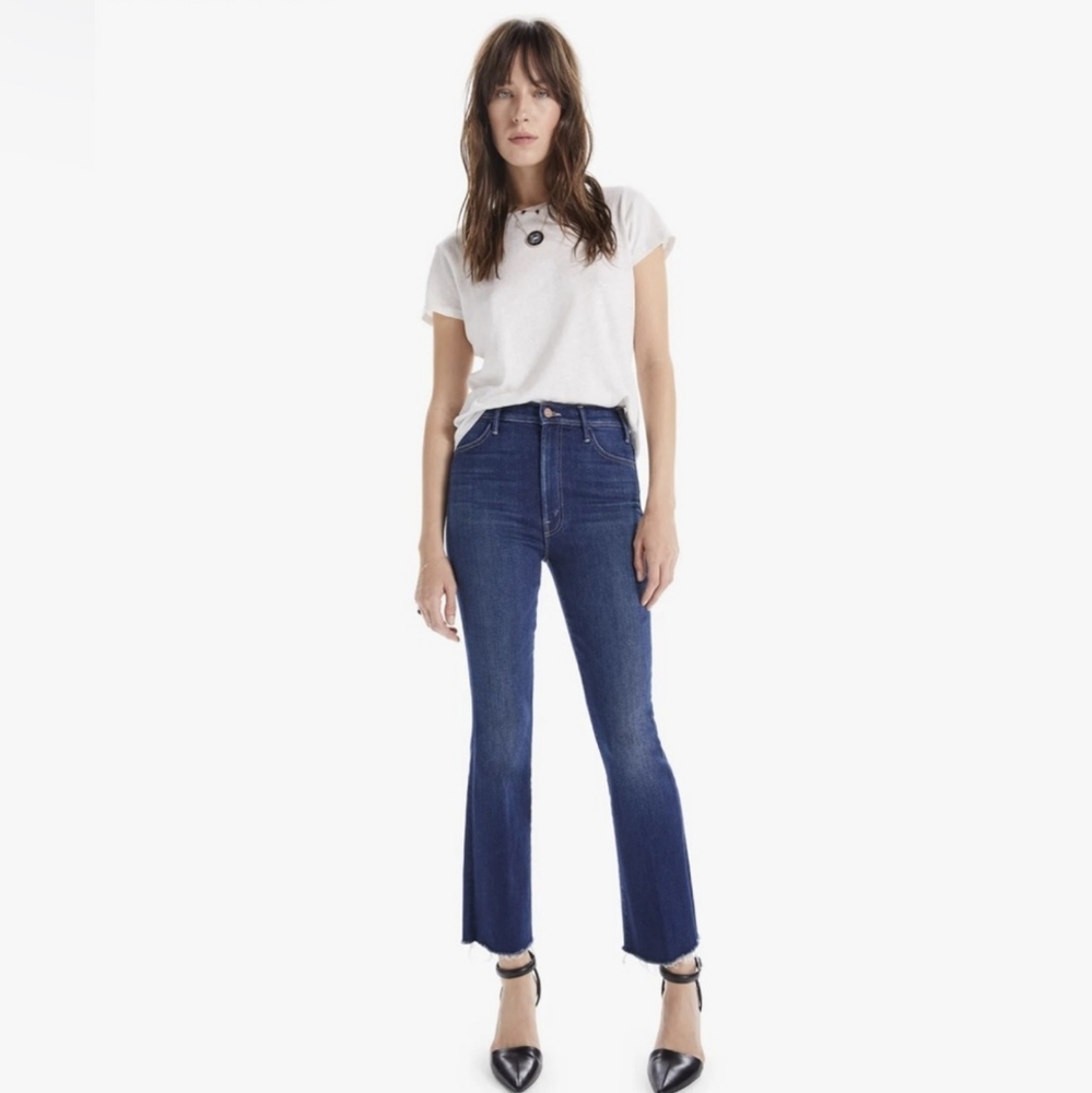 MOTHER The Hustler Ankle Fray Jean in Night Clubbing
